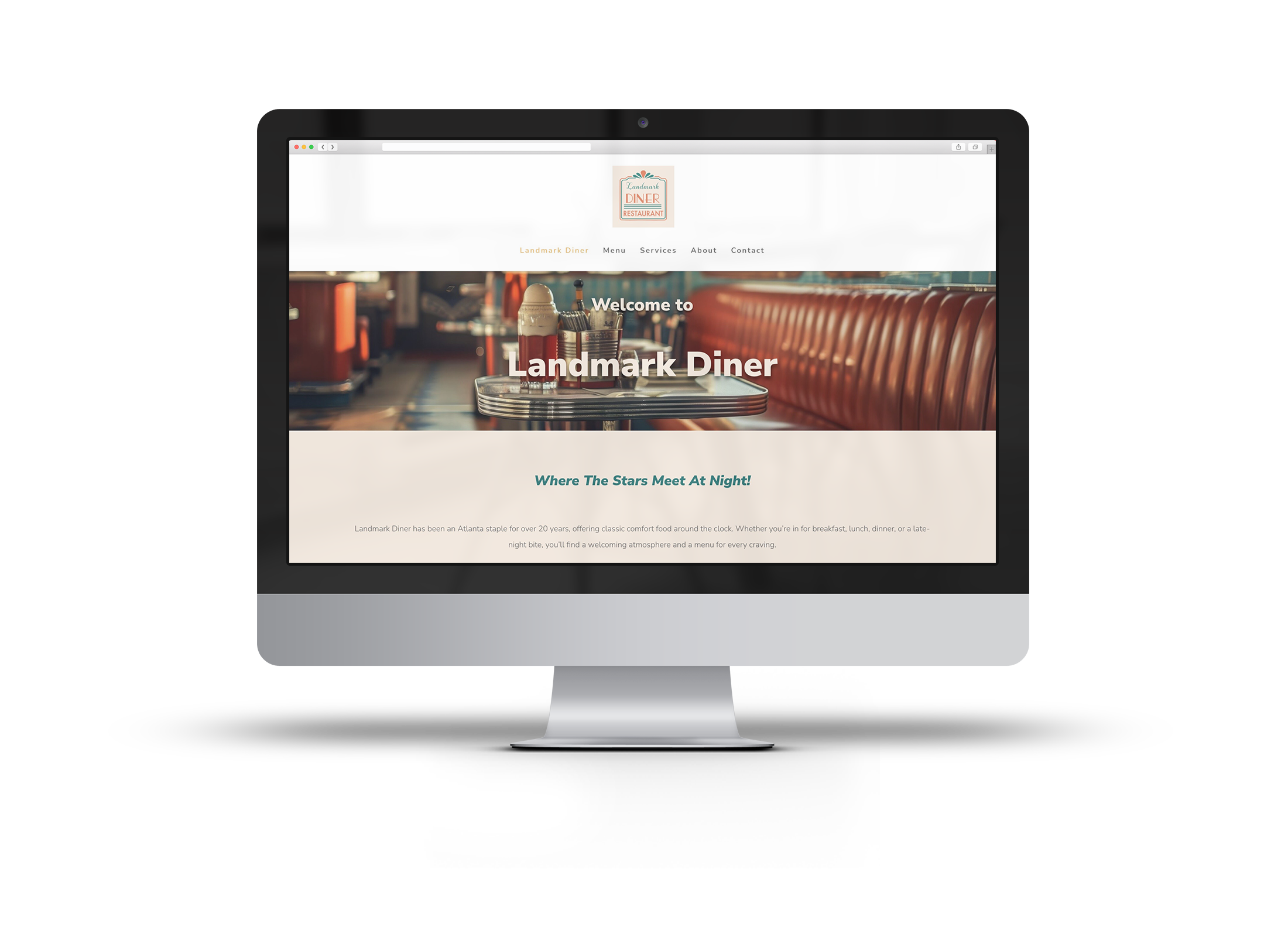 landmark diner homepage mockup landmark diner homepage mockup